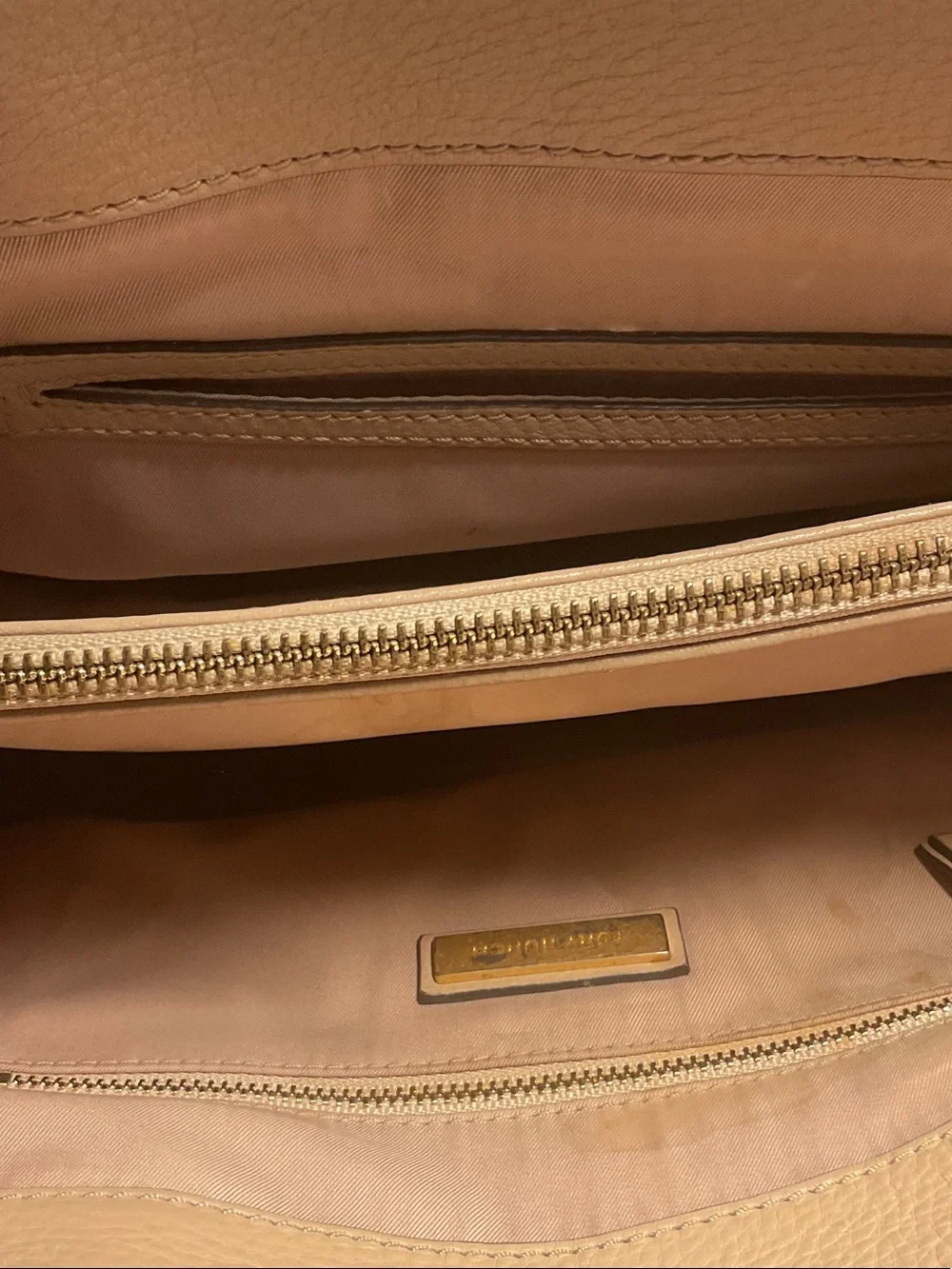 Tory Burch McGraw Pebbled Leather Tote Bag Satchel Taupe Devon Sand Crossbody